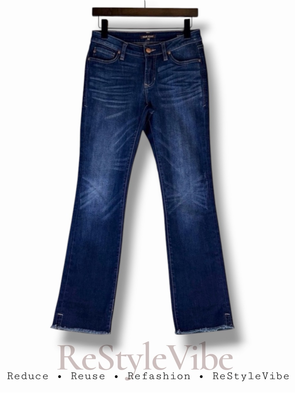 DEAR JOHN Women’s Size 26 Denim Jeans Cropped Straight Fit Playback Cuffed